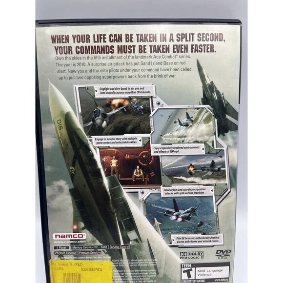 Ace Combat 5 The Unsung War (PS2 PlayStation 2, 2004) Complete w/ Manual CIB - Picture 3 of 8